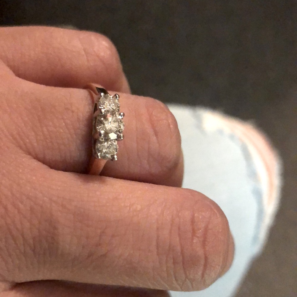 Diamond future past present ring